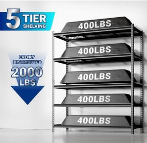 Estanterías Metálicas Industriales de 5 Niveles, Resistentes, Ajustables, Sin Pernos, con Protección Contra la Corrosión, para Uso en Supermercados - Product Image 1