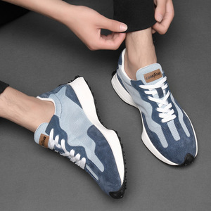 Zapatos Casuales de Cuero para Hombre, Estilo Chic, Primavera-Verano, Color Azul Limpio, Zapatillas Deportivas - Product Image 5