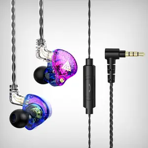 QKZ AK6 PRO headset HiFi bass, headset in-ear berkabel untuk komputer seluler, headset lintas batas, headphone berkabel