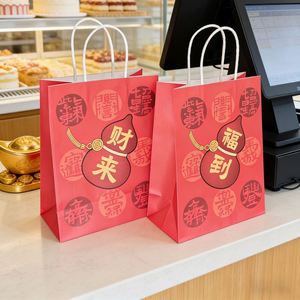 Bolsa de Regalo de Papel Kraft Personalizada, Reciclada, para Llevar Comida, con Asas Retorcidas - Product Image 5