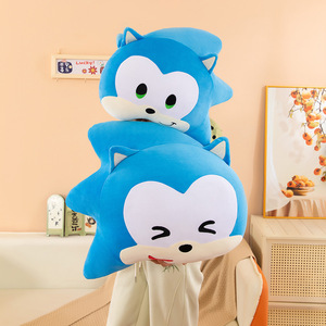 Almohada de Peluche Personalizada con Logotipo Blue Sonics, Juguete de Peluche de Dibujos Animados, Muñeco de Erizo Sonriente, Cojín Decorativo para Sofá, Venta al por Mayor - Product Image 4