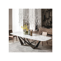 Table à manger en marbre moderne, ensembles de tables à manger de luxe léger