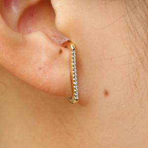 Commercio all'ingrosso <span class=keywords><strong>925</strong></span> <span class=keywords><strong>argento</strong></span> sterling semplice barra micro pavé cz sottile barra sottile oro placcato oro orecchino per la ragazza - Product Image 5