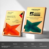 Médailles personnalisées en forme d'étoile à cinq branches, plaques de récompense haut de gamme sous licence, plaques d'honneur avec impression UV feuille d'or, porte-certificats, trophées