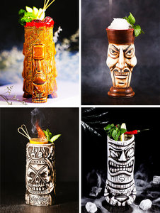 Tazas Geeki Tiki de Cerá<span class=keywords><strong>mica</strong></span> al por Mayor, Tazas de Cerveza Creativas de Cerá<span class=keywords><strong>mica</strong></span> Estilo Tiki Coleccionables de Terror - Product Image 6