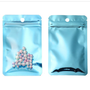 Bolsa con cremallera de doble color con logo personalizado impreso en degradado de color, bolsas de aluminio coloridas con cremallera en ambos lados. - Product Image 5