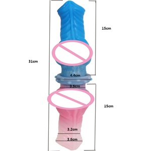 Hot Sell Realistic Waterproof Prepuce Penis Silicone Double Penetrator <b>Dildo</b> for Women Adult Sex Toys Soft Silicone <b>Dildo</b> - Product Image 6