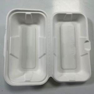 Contenant alimentaire jetable compostable en bagasse de canne à sucre, personnalisable et compatible micro-ondes, pour plats à emporter avec couvercles - Product Image 2