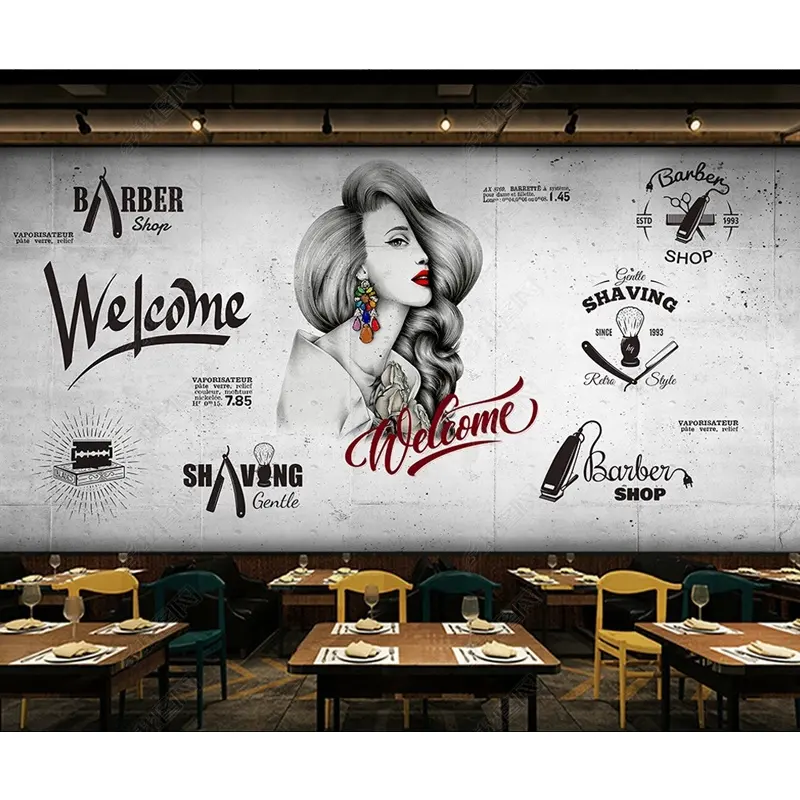 Custom Any Size 3d Wallpaper Modern Hair Salon Wall Decoration Interior  Design Wall Mural - Buy Wall Coverings,Printable Self Adhesive Wallpaper,High  Quality Wallpapers Product on 