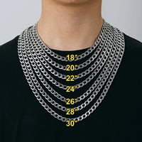 Medical Grade Pure Titanium Miami Cuban Link Chain Necklace 7.2mm Hypoallergenic Custom Jewelry REACH Salt Spray Test Passed