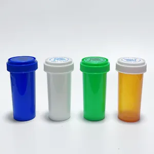 High Quality Child Resistant Medicine Vial Containers Smell Proof Plastic Vial With Reversible Cap