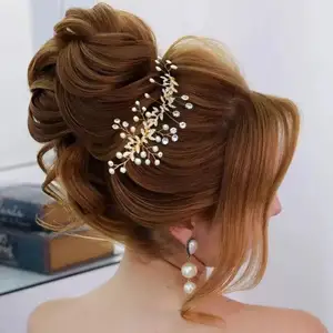 Hair Accessories Hair Comb Sliver Flower Headpieces Insert Comb Wedding Dress Accessories For Women Factory Wholesale Shiny