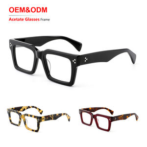 Montura de Gafas Ópticas Cuadradas con Aro Completo, Acetato, Lujo, Moda, Anti-Radiación, Bloqueador de Luz Azul, Unisex, Gafas Anti-Luz Azul - Product Image 1