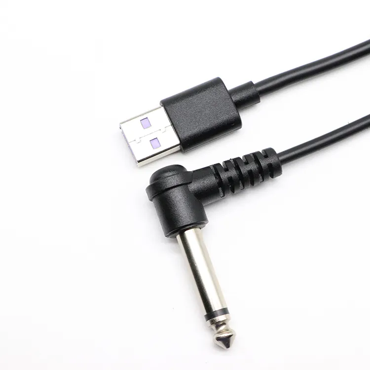 6.35mm AUDIO Male Mono AUX Audio Plug Jack to USB 2.0 Female Converter Cable