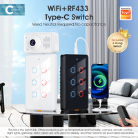 Interruptor de Luz Inteligente SMATRUL Tuya WIFI, 6 Canales, Tipo-C, RF433, Interruptor de Pared Táctil para EE. UU., Temporizador, Control por Voz, 220V, Compatible con Alexa y Google Home