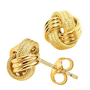 Boucles D'oreilles En Or 18 Carats Avec Grand Nœud D'amour (succession) Sur