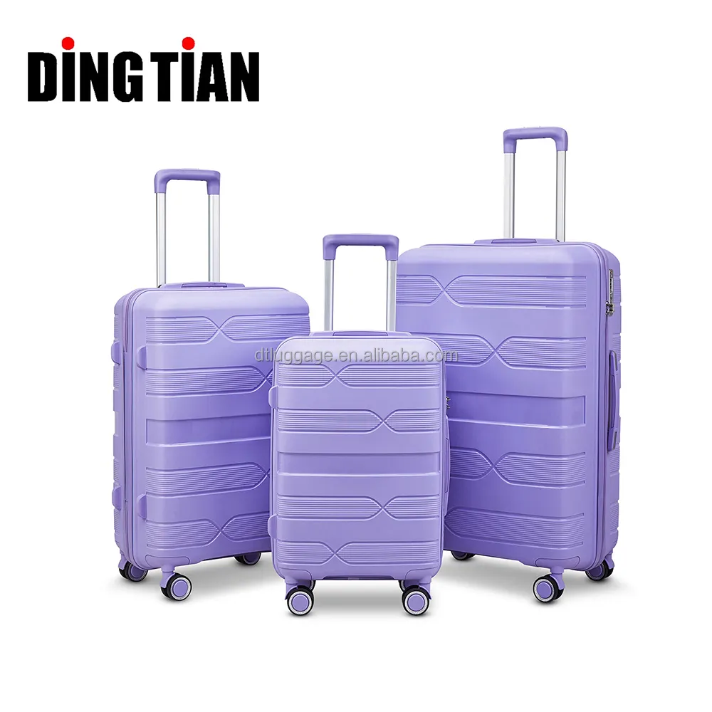 2023 New Design Polypropylene Luggage Suitcase Premium Quality Carry On Luggage Luxury Suitcase With Mute Wheels Valise 3 en 1
