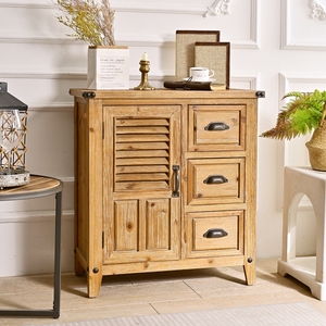 Buffet moderne INNOVA à 3 tiroirs en bois avec portes à volets pour entrée de ferme, cuisine, salle à manger, hôtel, salon, rangement - Product Image 2