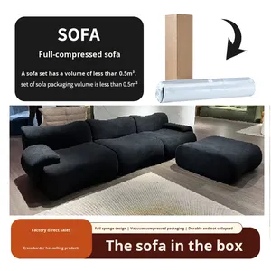 Set divano modulare monoblocco senza cornice con rivestimento in tessuto | Mobili da soggiorno sottovuoto con bracciolo su entrambi i lati - Product Image 3