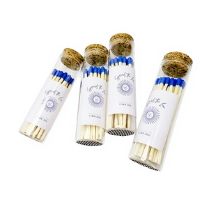 ฉลากห่อแบบมินิมอลสีขาวลายพระอาทิตย์ สำหรับใส่ไม้ขีดไฟแก้วพร้อมจุกไม้ก๊อกธรรมชาติ ป้องกันความร้อน ไม้ขีดไฟตกแต่งทรงยาว - Product Image 1