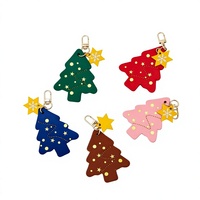 Porte-monnaie en cuir en forme de sapin de Noël pour chat, porte-clés, mini sac durable
