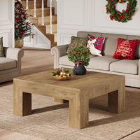 Table basse carrée Tribesigns de 39,4 pouces pour salon, table d'appoint de style farmhouse en MDF avec pieds en bois robustes