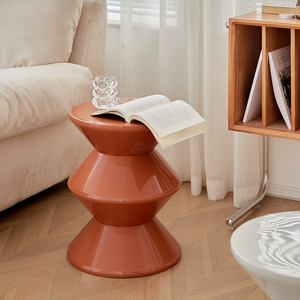 Tavolino a Forma di Clessidra in PE, Sgabello Multifunzionale e Tavolino d'Appoggio, Opzioni di Colore Multiple per Soggiorno e Camera <span class=keywords><strong>da</strong></span> Letto - Product Image 3