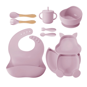 Nouvel arrivage Bol à ventouse forte et non toxique écologique Cuillère Fourchette Ensemble Bavoir d'alimentation Bol et <span class=keywords><strong>assiette</strong></span> en silicone pour bébé - Product Image 3