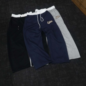 Custom Logo Embroidered <b>Men's</b> Casual Sweatpants Elastic Waist Drawstring Midweight Cotton Streetwear Style - Product Image 3