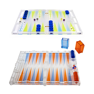 Nhà máy tùy chỉnh backgammon da gỗ Acrylic bảng bảng trò chơi cờ vua xúc xắc mảnh đặt du lịch cuộn lên backgammon sang trọng backgammon - Product Image 5