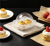 Boîte de boulangerie carrée en plastique transparent à dôme unique, jetable, en PET, pour jaune d'œuf, pâtisserie, macaron, dessert individuel - Vente en gros