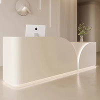 Bureau de réception rectangulaire moderne, mobilier de bureau commercial, style minimaliste, éclairage LED écologique, hôtel, école, centre commercial, pliable