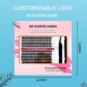 Cho biểu tượng tùy chỉnh lông wispy cụm lông mi Nhà cung cấp bán buôn DIY Lash mở rộng Kit nhãn hiệu riêng cá nhân Cụm - Product Image 5