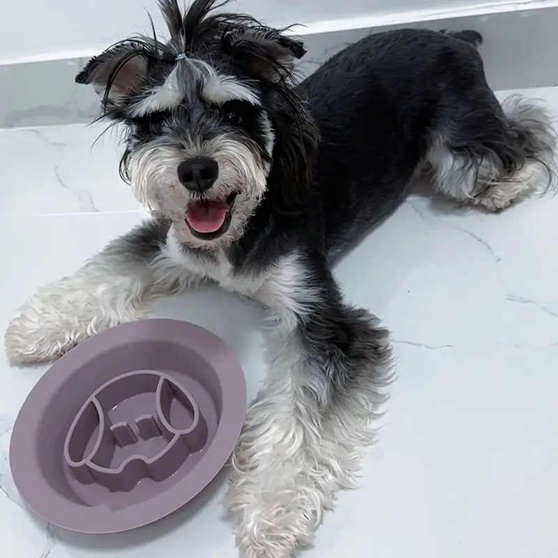 Soft Food & Supports Oral Health Silicone Dog Lick Bowl Interactive Silicone Slow Feeder Puzzle for Anxiety, Calming and Boredom