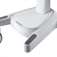 Chariot d'hôpital multifonctionnel en alliage d'aluminium à hauteur variable et personnalisable, avec support pour moniteur et clavier