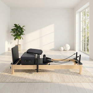 Factory Direct Full Trapeze Beech Wood Pilates Reformer Custom Color Microfiber Leather Pilates Cadillac for Professional Studio - Product Image 1