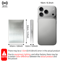 Dompet tempat kartu kredit logam pria, dompet minimalis Aluminium, wadah kartu Bank dengan klip uang desainer Porte Carte