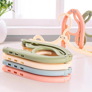 Folding Travel <b>Hangers</b> Portable Random Color Plastic Non Closet Drying Rack Space Saving Home for Dress Pants Suit - Product Image 3