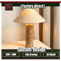Lampe de table en marbre Emperador foncé GOLDKING en pierre naturelle pour chambre à coucher, chevet, salon, canapé, bureau, décoration de luxe pour la maison
