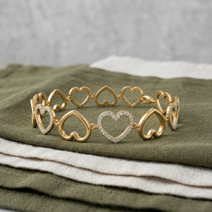 Pulsera de tenis de moissanita en forma de corazón de plata 925 con acabado amarillo, joyería fina, regalo de moda para mujer, cadena de muñeca - Product Image 1