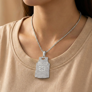Nueva Joyería Hip-Hop Creativa y de Gran Venta, Chapada en Oro, con Circonitas, Personalizada con el Número <span class=keywords><strong>Jordan</strong></span> Colgante de cadena con eslabones de jersey 23 - Product Image 2