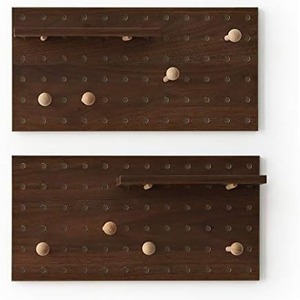 Wooden Wall <b>Shelf</b> Pegboard Storage <b>Rack</b> Rectangle Adjustable Wall Mounted Type Multi Color Panel Entryway Display <b>Rack</b> - Product Image 3