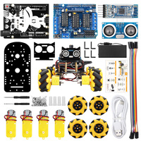 Kit de Iniciación de Robot con Ruedas Omnidireccionales 4WD Tscinbuny ZYC0044, Programación IDE de Código Abierto, Chasis DIY, Placas Educativas para Makers