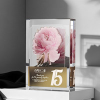 Trophée en cristal personnalisable, design créatif gratuit, plaques de récompense en acrylique transparent 3D colorées pour anniversaire, design DIY