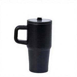 Vaso Térmico Portátil de Acero Inoxidable 304 con Aislamiento al Vacío, Tapa Plegable con Popote, Sin BPA, Ecológico, de 20oz, con Asa para Coche - Product Image 1