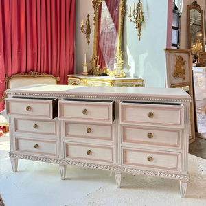 Large <strong>White</strong> 9-Drawer <strong>Cabinet</strong> with Modern Brass Handles Wood Panel Home Furniture for Living Room <strong>Storage</strong> Modern Home Furniture - Product Image 2