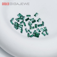 GIGAJEWE couleur verte Moissanite taille baguette pour la fabrication de bijoux Diamant moissanite synthétique