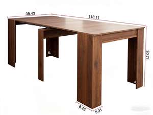 <span class=keywords><strong>Mesa</strong></span> de Consola <span class=keywords><strong>Extensible</strong></span> Rectangular de Madera con Diseño que Ahorra Espacio <span class=keywords><strong>para</strong></span> 6, 8, <span class=keywords><strong>10</strong></span> o 12 <span class=keywords><strong>Personas</strong></span>, <span class=keywords><strong>Mesa</strong></span> de <span class=keywords><strong>Comedor</strong></span> Transformable - Product Image 2