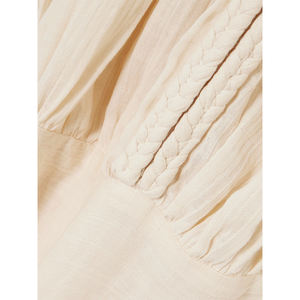 Abito estivo Casual elegante da donna con nastro a volant cavo in seta con maniche a sbuffo cintura a mezza lunghezza-pantaloncini alla moda in Mesh - Product Image 3