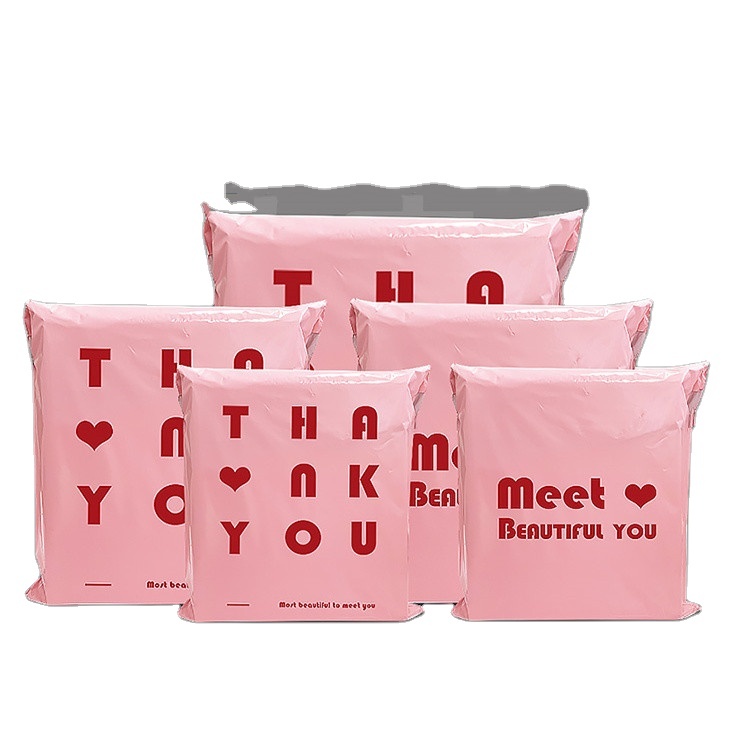 Wholesale Printed Mailers Biodegradable Custom Logo Pink Packaging Poly Mailer Mailing Bags